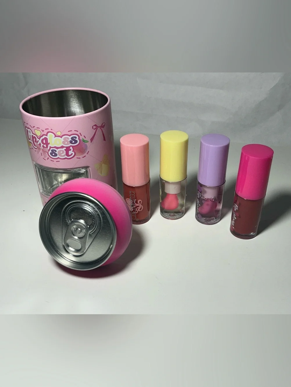 New Lip Gloss Gift Set in Pink Tumbler Cup | 4 Lip Glosses | Cute Beauty Gift